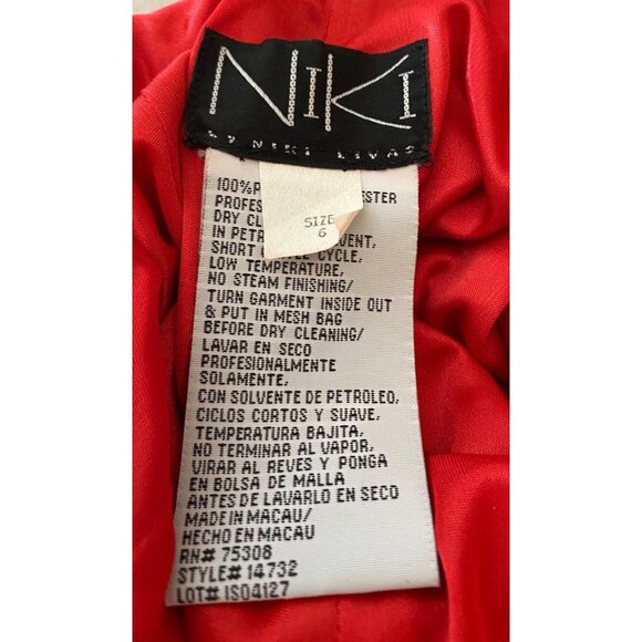 Niki Livas Maxi Dress Red Evening Gown Rhinestone Detail Open Back Size 6 - Picture 4 of 9